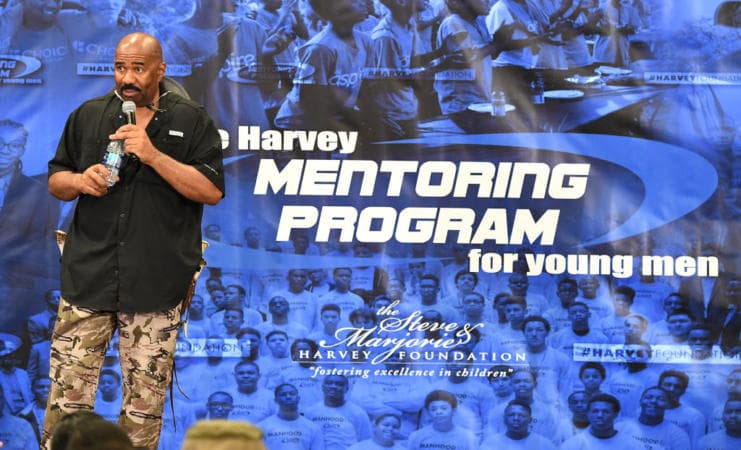 Steve Harvey Aims to 'Teach the Principles of Manhood' With Virtual Mentoring Program for Young Men Steve Harvey Aims to 'Teach the Principles of Manhood' With Virtual Mentoring Program for Young Men